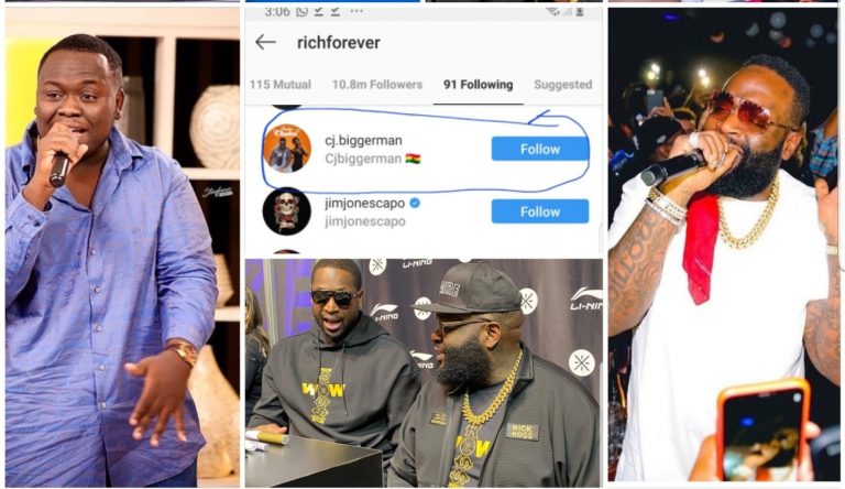 CJ Biggerman reveals why Rick Ross is not following Sarkodie, Shatta Wale, Wizkid, & others on Twitter but only him from Africa(Video)