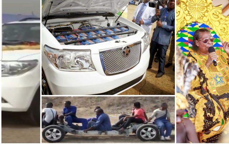 Apostle Safo builds Ghana Made Car that moves without Engine but powered by Batteries (Video)