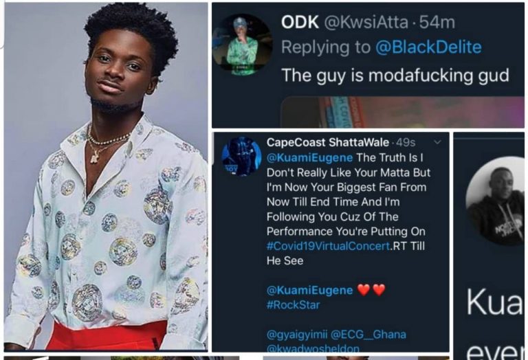Kuami Eugene Wins Thousands of Fans Heart after his Performance at COVID-19 Virtual Concert (Check Out)