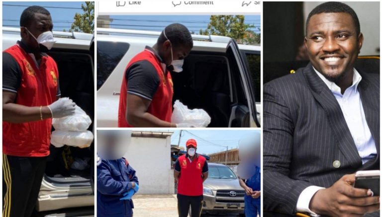 John Dumelo continues to share Food and other items to Ayawaso West Wuogon police (Pictures)
