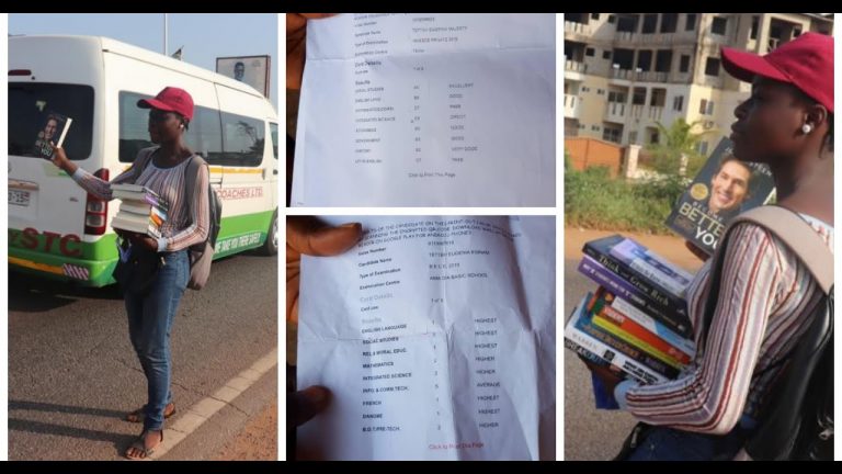 Brilliant Girl who wrote BECE & WASSCE in 2019 with Excellent Grades But Sells Books on the Road Side Cries for Help